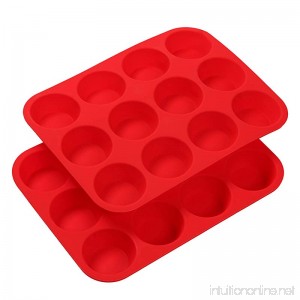 Finnhomy 2-Pack Silicone Muffin Pan Cupcake Maker 12 Cup Each - B01KZD3FJO
